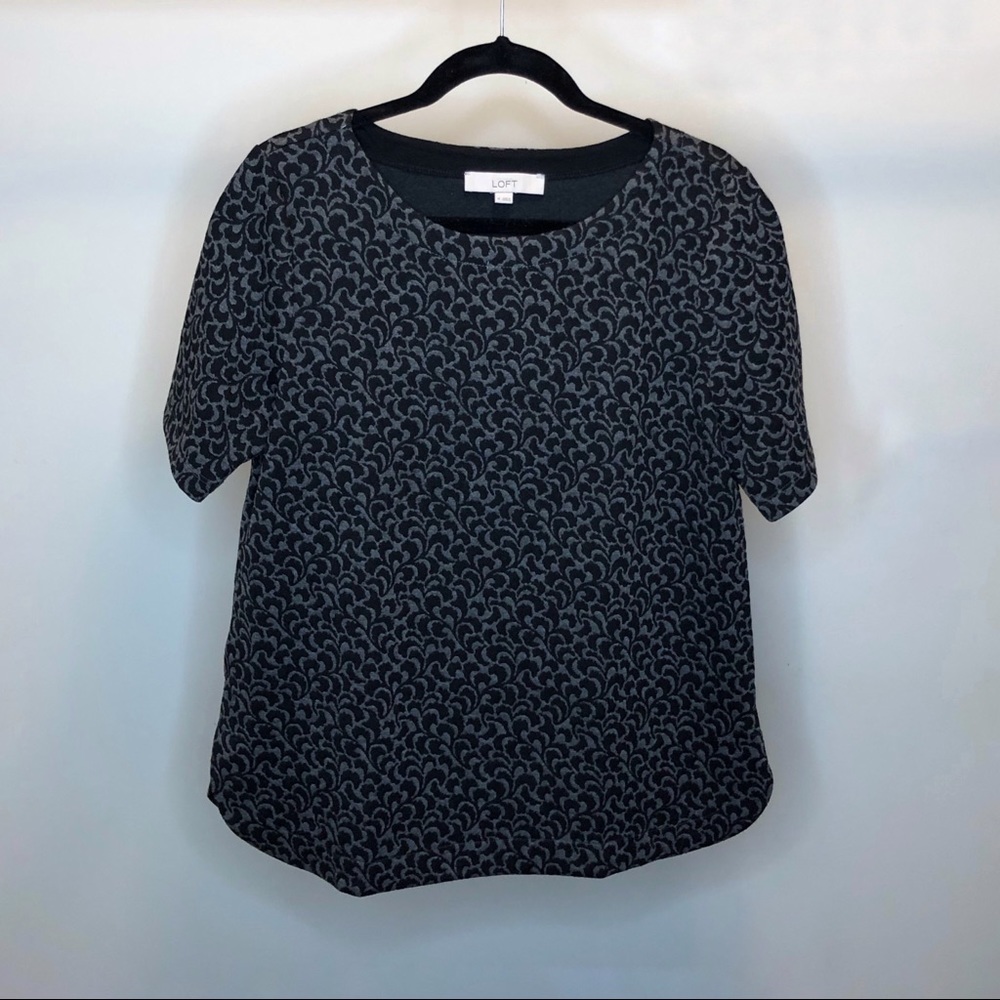 LOFT Black and Grey Top